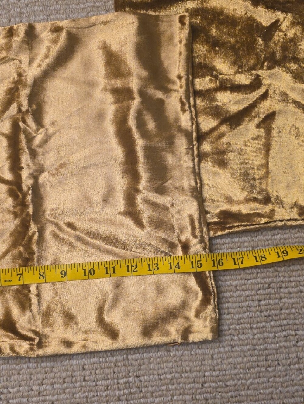 Gold Velvet Pillow Covers - Set of 2 - Picture 4 of 6